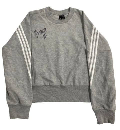 Lindsay Krause Nebraska Volleyball SIGNED Team Issued Adidas Crewneck Sweatshirt (Size XL)