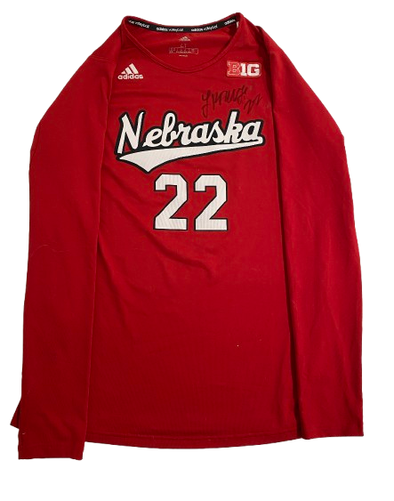 Lindsay Krause Nebraska Volleyball SIGNED Game Worn Jersey (Size LT)