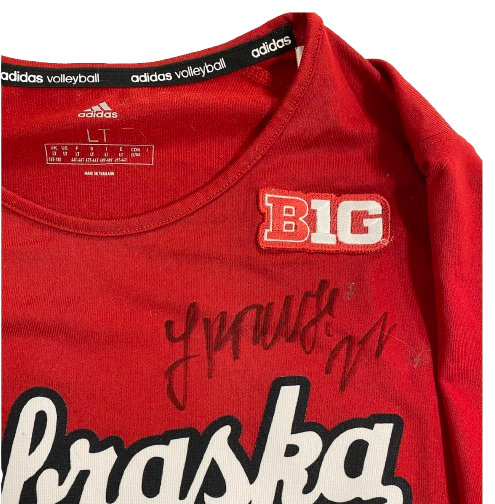 Lindsay Krause Nebraska Volleyball SIGNED Game Worn Jersey (Size LT)