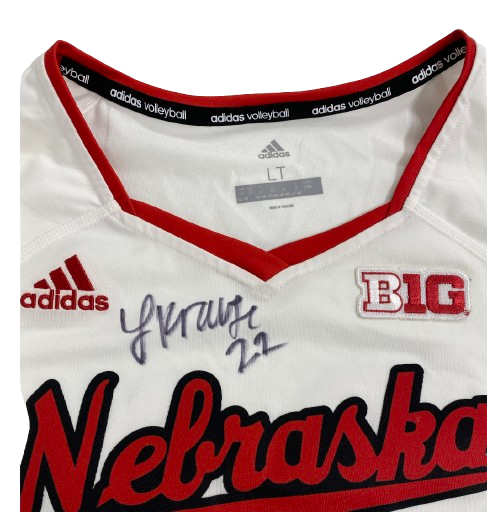 Lindsay Krause Nebraska Volleyball SIGNED Game Worn Jersey (Size LT)