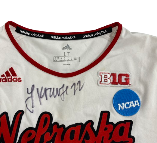 Lindsay Krause Nebraska Volleyball SIGNED 2023 NCAA Tournament Game Worn Jersey with NCAA Patch (Size LT)
