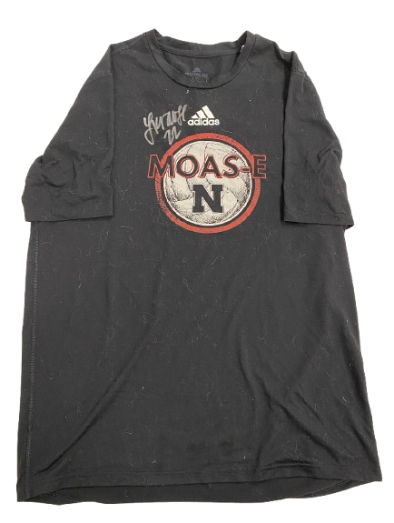 Lindsay Krause Nebraska Volleyball SIGNED Player Exclusive "Team Motto: Mothers of All Summers - Edge" Practice Shirt (Size LT)
