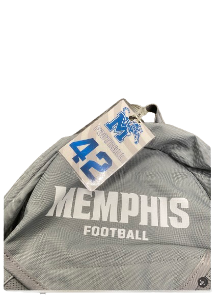 Colby Cox Memphis Football Player Exclusive Travel Backpack with Player Tag