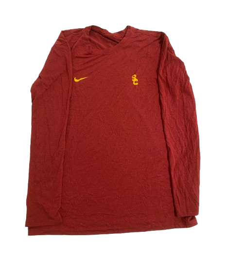 Velus Jones Jr. USC Football Team Issued Long Sleeve Workout Shirt (Size L)