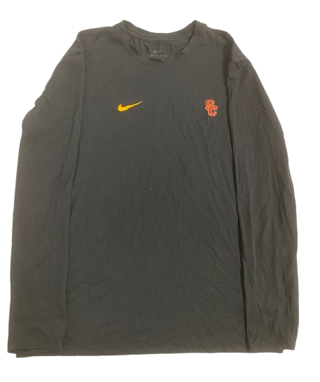 Velus Jones Jr. USC Football Team Issued Long Sleeve Workout Shirt (Size L)