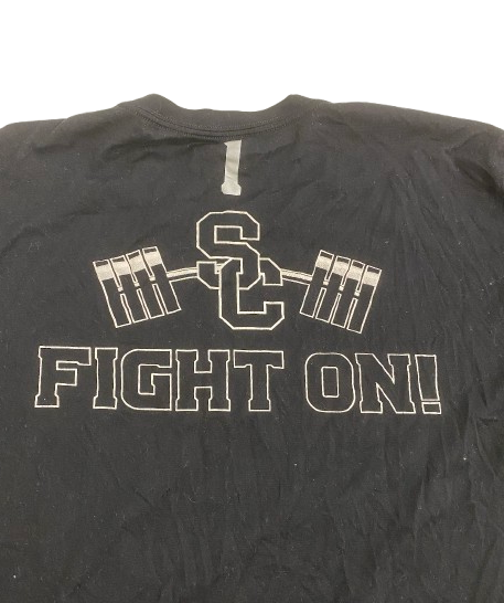 Velus Jones Jr. USC Football Player Exclusive "LEAVE NO DOUBT" Strength & Conditioning Weight Room Workout Shirt with 