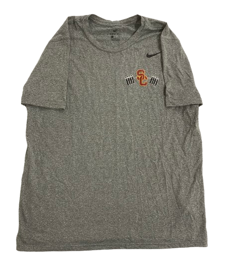Velus Jones Jr. USC Football Player Exclusive Strength & Conditioning Weight Room Workout Shirt with 
