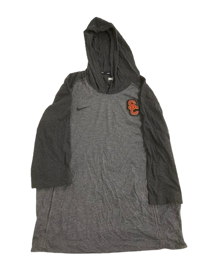 Velus Jones Jr. USC Football Player Exclusive 3/4 Sleeve Performance Hoodie (Size L)