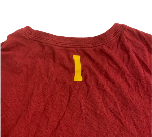 Velus Jones Jr. USC Football Player Exclusive Workout Shirt with 