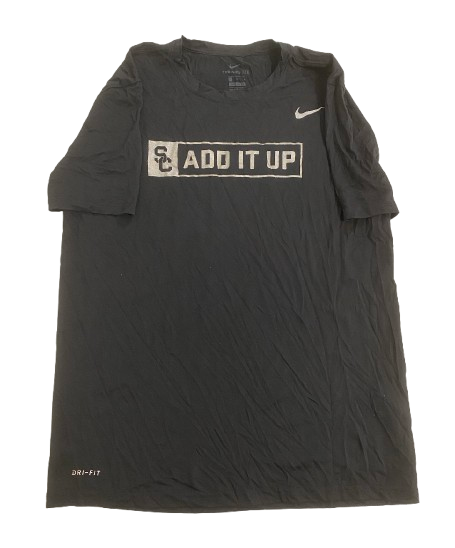 Velus Jones Jr. USC Football Player Exclusive "ADD IT UP - MONEY COUNT" Workout Shirt (Size L)