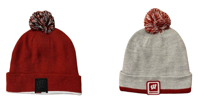 CC Crawford Wisconsin Volleyball Team Issued Set of (2) Beanie Hats