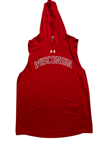 CC Crawford Wisconsin Volleyball Player Exclusive Sleeveless Performance Hoodie (Size XLT)