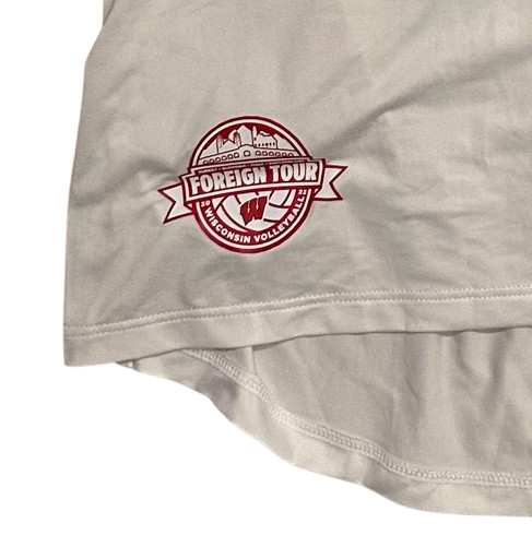 CC Crawford Wisconsin Volleyball Player Exclusive "EUROPE 2023 FOREIGN TOUR" Workout Tank (Size L)