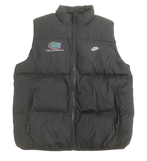 Elli McKissock Florida Volleyball Player Exclusive Sleeveless Puffer Vest Jacket (Size M)