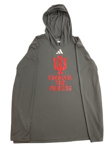 Gabe Cupps Indiana Basketball Player Exclusive "EMBRACE THE PROCESS" Performance Hoodie (Size L)