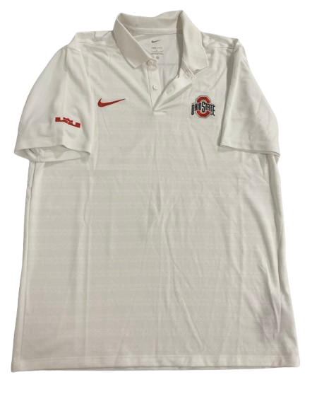 Micah Parrish Ohio State Basketball Player Exclusive Polo Shirt with LeBron Logo (Size L)