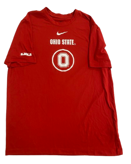 Micah Parrish Ohio State Basketball Player Exclusive Workout Shirt with LeBron Logo (Size L)