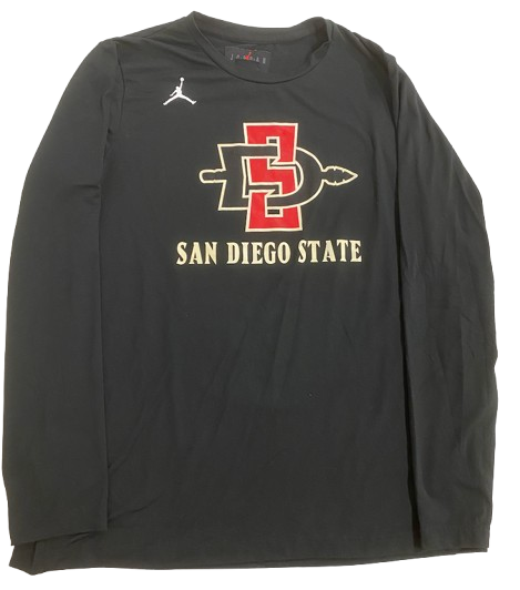Micah Parrish San Diego State Basketball Player Exclusive Long Sleeve Shirt (Size L)