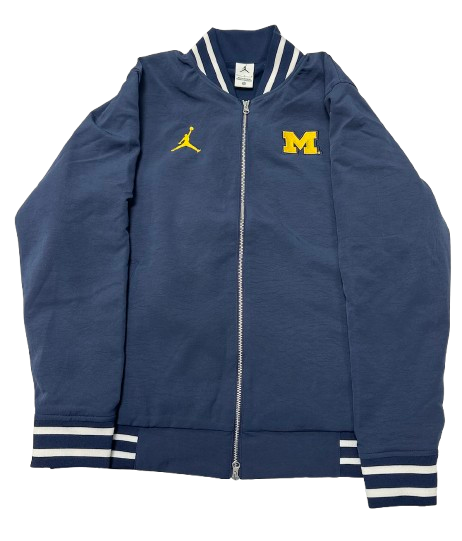 Justin Pippen Michigan Basketball Team Issued Premium Jacket with "MICHIGAN" on Back (Size L)