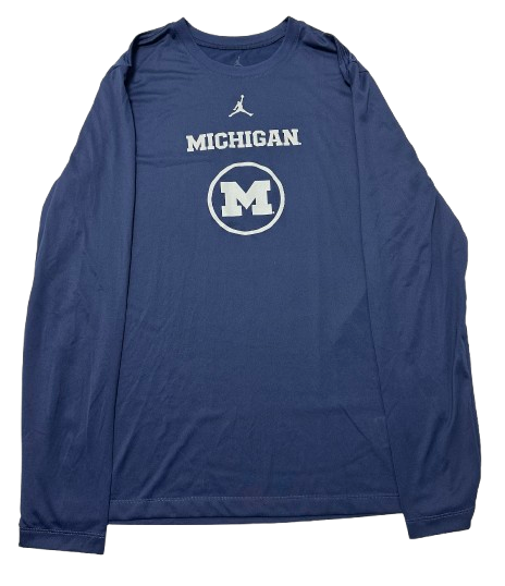 Justin Pippen Michigan Basketball Team Issued Long Sleeve Workout Shirt (Size L)
