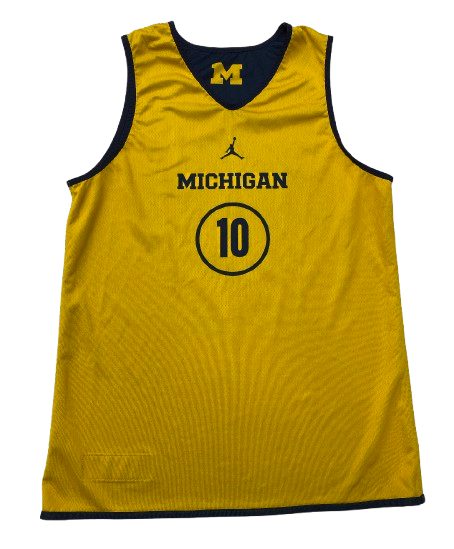 Justin Pippen Michigan Basketball Player Exclusive Reversible Practice Jersey (Size M)