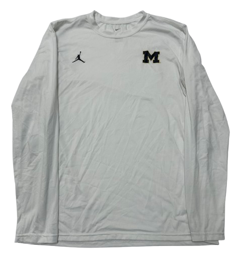 Justin Pippen Michigan Basketball Team Issued Long Sleeve Workout Shirt (Size L)
