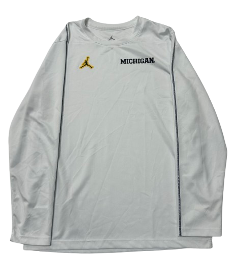 Justin Pippen Michigan Basketball Team Issued Long Sleeve Workout Shirt (Size L)