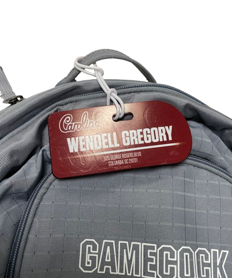 Wendell Gregory South Carolina Football Player Exclusive Travel Backpack with Player Travel Tag