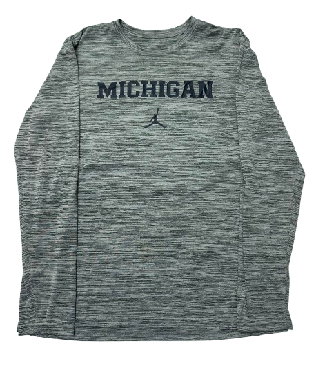 Justin Pippen Michigan Basketball Team Issued Long Sleeve Workout Shirt (Size L)