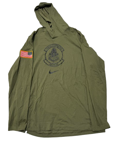Raven Colvin Purdue Volleyball Team Issued Performance Hoodie with American Flag (Size L)