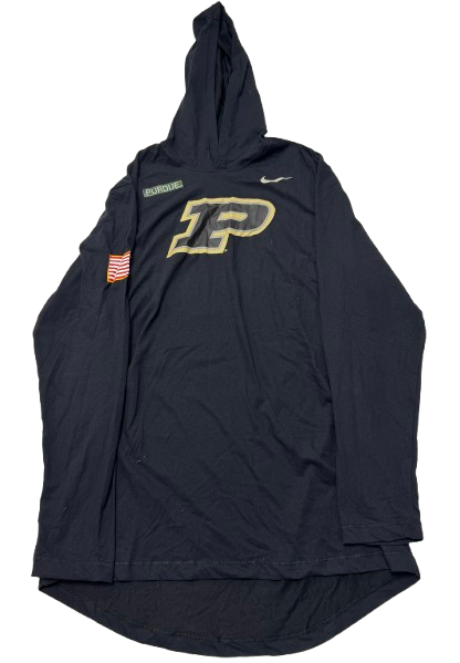 Raven Colvin Purdue Volleyball Team Issued Performance Hoodie with American Flag (Size L)