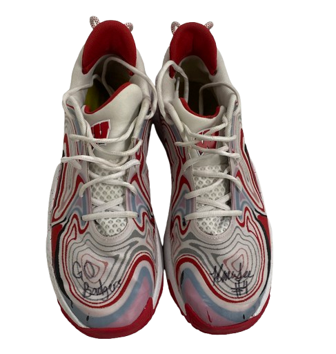 Kamari McGee Wisconsin Basketball Signed & Inscribed"Go Badgers" Game Worn Shoes (Size 12.5) - PHOTOMATCHED