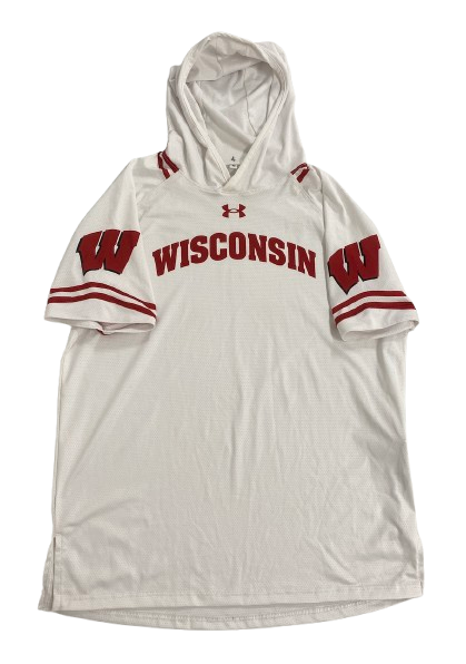 Kamari McGee Wisconsin Basketball Player Exclusive Pre-Game Warm-Up Short-Sleeve Hoodie (Size L)