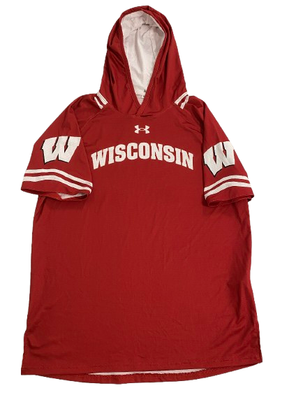 Kamari McGee Wisconsin Basketball Player Exclusive Pre-Game Warm-Up Short-Sleeve Hoodie (Size L)
