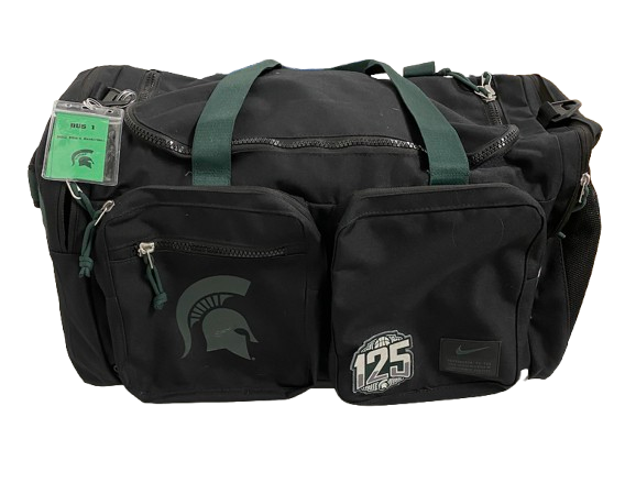 Gehrig Normand Michigan State Basketball Player Exclusive "125th Anniversary" Travel Duffel Bag with Player Tag & Bus Tag *RARE*