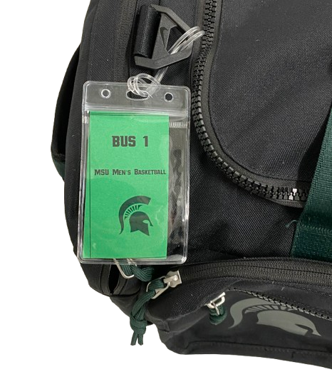 Gehrig Normand Michigan State Basketball Player Exclusive "125th Anniversary" Travel Duffel Bag with Player Tag & Bus Tag *RARE*