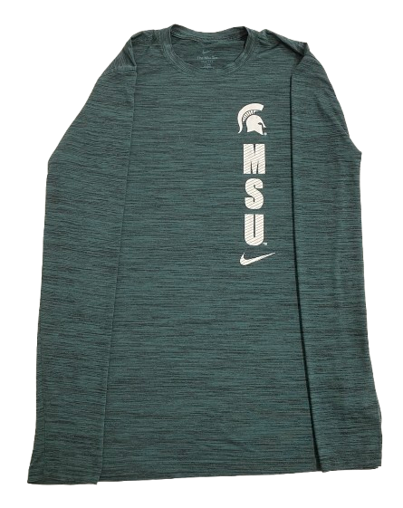 Gehrig Normand Michigan State Basketball Team Issued Long Sleeve Shirt (Size LT)