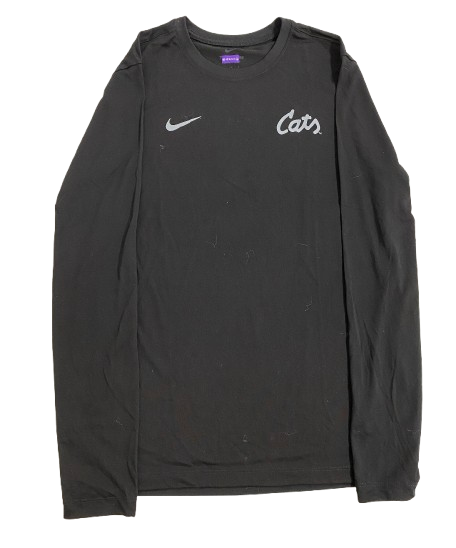 Kansas State Basketball Team Issued Long Sleeve Workout Shirt (Size M)
