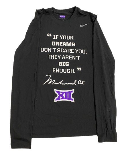 Kansas State Basketball Team Exclusive Big 12 Conference Quote Pre-Game Warm-Up Long Sleeve Shooting Shirt (Size M)