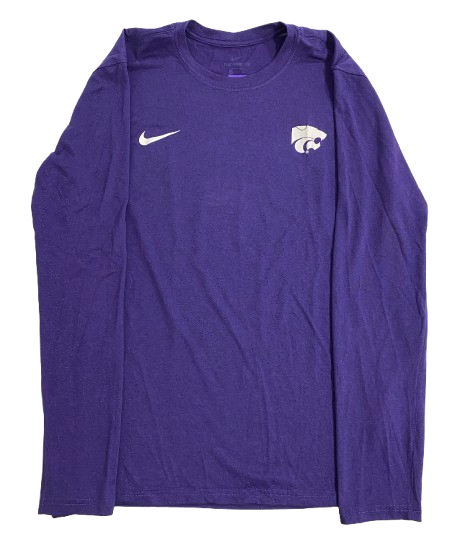 Kansas State Basketball Team Issued Long Sleeve Workout Shirt (Size M)