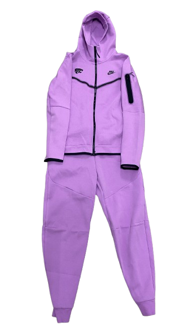 Kansas State Basketball Team Exclusive Nike Tech Fleece Full Sweatsuit - Jacket & Sweatpants (Size M)