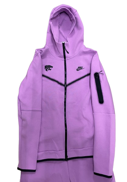 Kansas State Basketball Team Exclusive Nike Tech Fleece Full Sweatsuit - Jacket & Sweatpants (Size M)