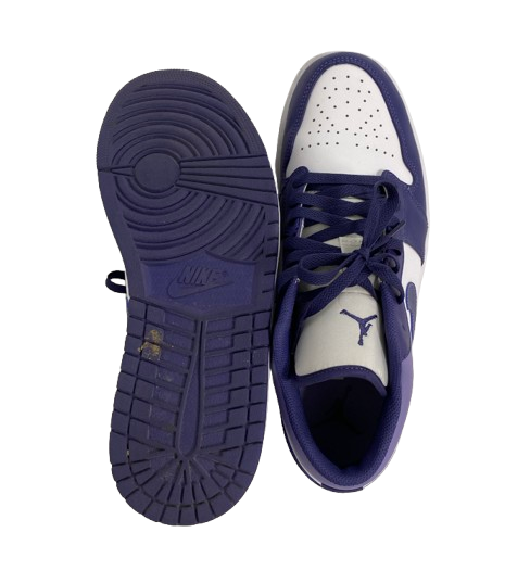 Kansas State Basketball Team Issued "Air Jordan 1 Low Purple Sky J" Shoes (Size 10)