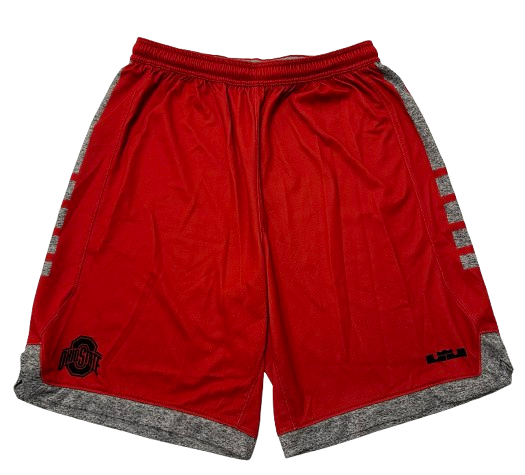 Eugene Brown III Ohio State Basketball Player Exclusive Practice Shorts with LeBron Logo (Size L)