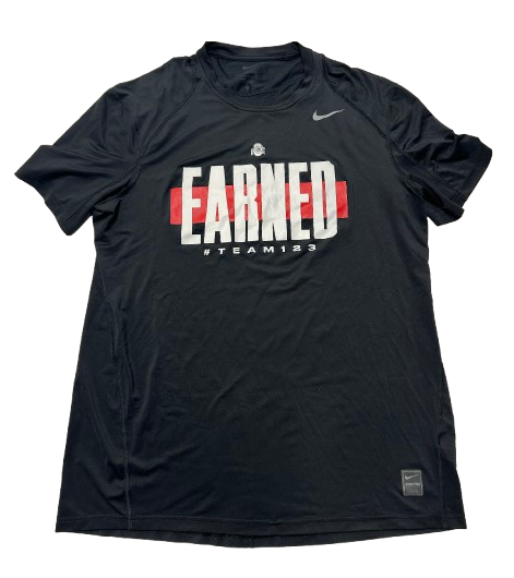 Eugene Brown III Ohio State Basketball Player Exclusive "EARNED" Workout Shirt (Size L)