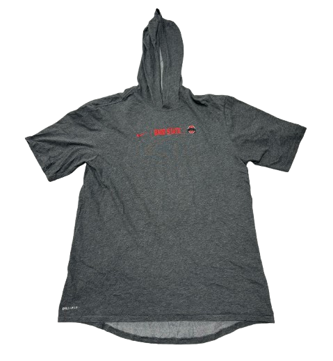 Eugene Brown III Ohio State Basketball Player Exclusive Short Sleeve Performance Hoodie (Size M)