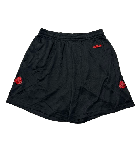 Eugene Brown III Ohio State Basketball Player Exclusive Workout Shorts with LeBron Logo (Size L)