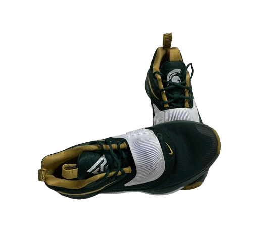 Tyson Walker Michigan State Basketball Player Exclusive Photo Day & Practice Worn Shoes (Size 11.5) - PHOTOMATCHED