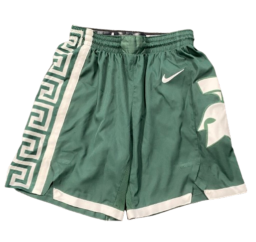 Tyson Walker Michigan State Basketball 2023-2024 Game Worn Shorts (Size 36)