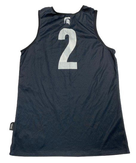 Tyson Walker Michigan State Basketball Player Exclusive Black Reversible Practice Jersey (Size M)